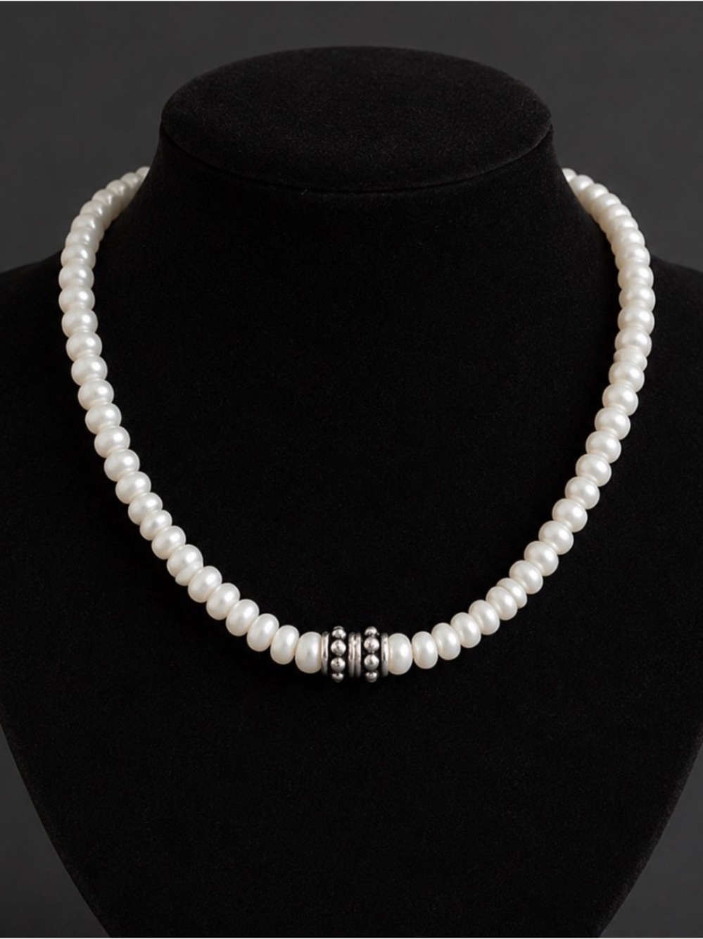 Unique and classic 17” freshwater pearl necklace.Sterling Silver magnetic clasp.